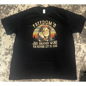 Gamma Men's Black Short Sleeves Cotton Janis Joplin T-Shirt XXL (NWT)